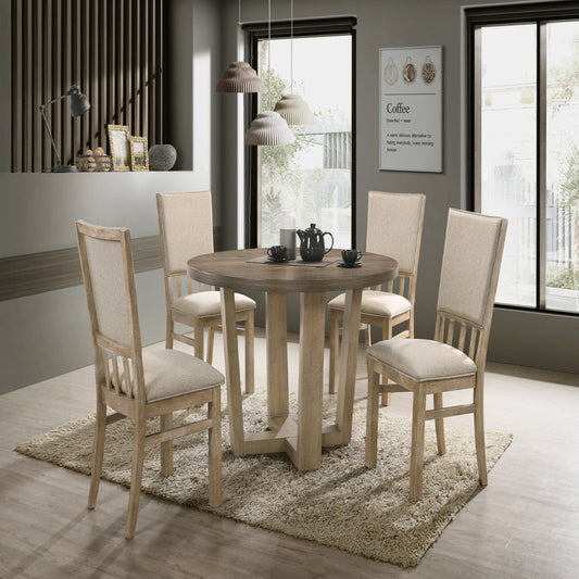 Brutus Vintage Walnut 5 Piece Dining Set