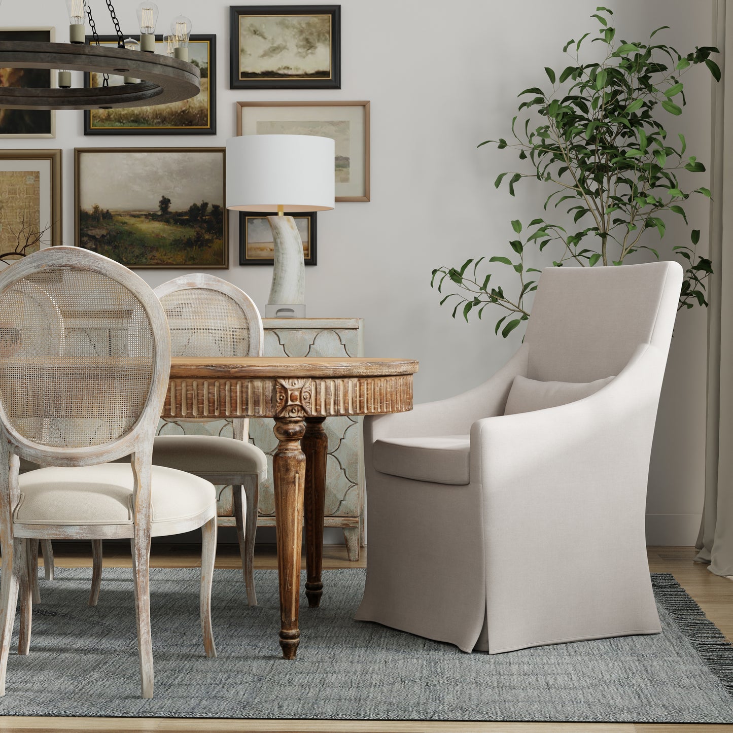 Skirted Arm Chair