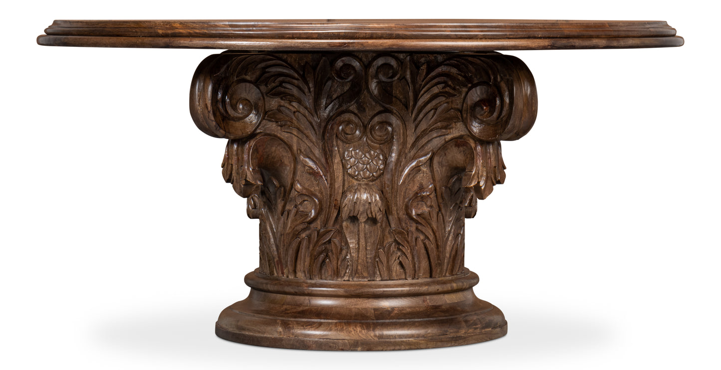 Hestia Carved Round Dining Table