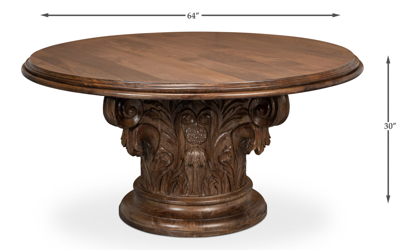 Hestia Carved Round Dining Table