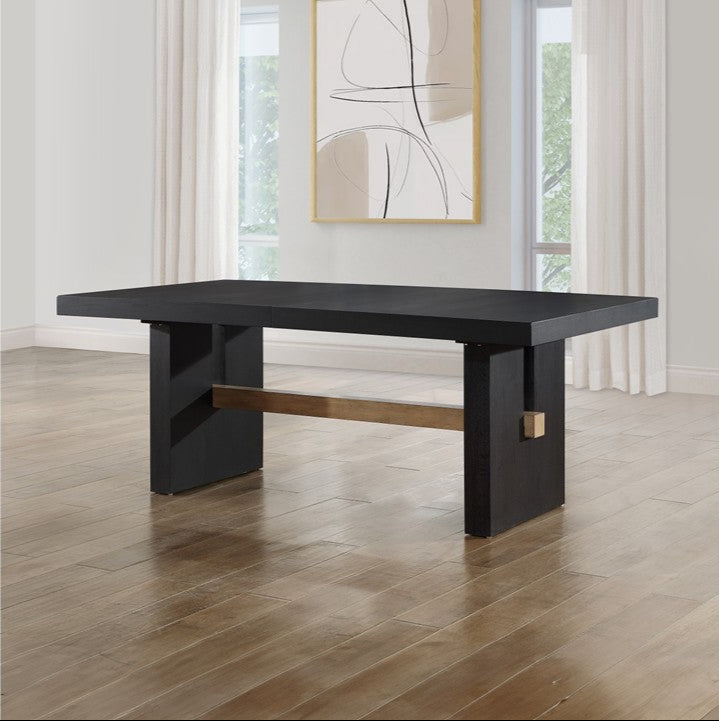 Aubrey 7PC Black Dining Set W/Uph Chairs
