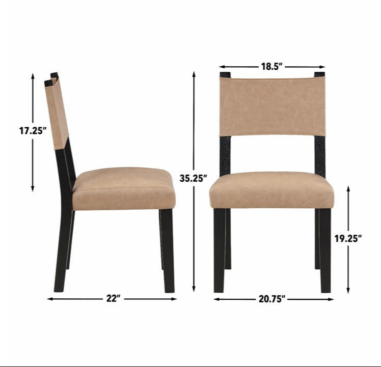 Aubrey 7PC Black Dining Set W/Uph Chairs