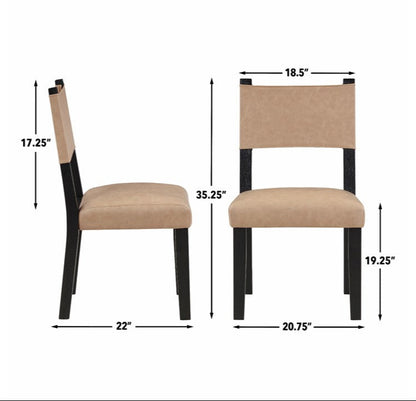 Aubrey 7PC Black Dining Set W/Uph Chairs